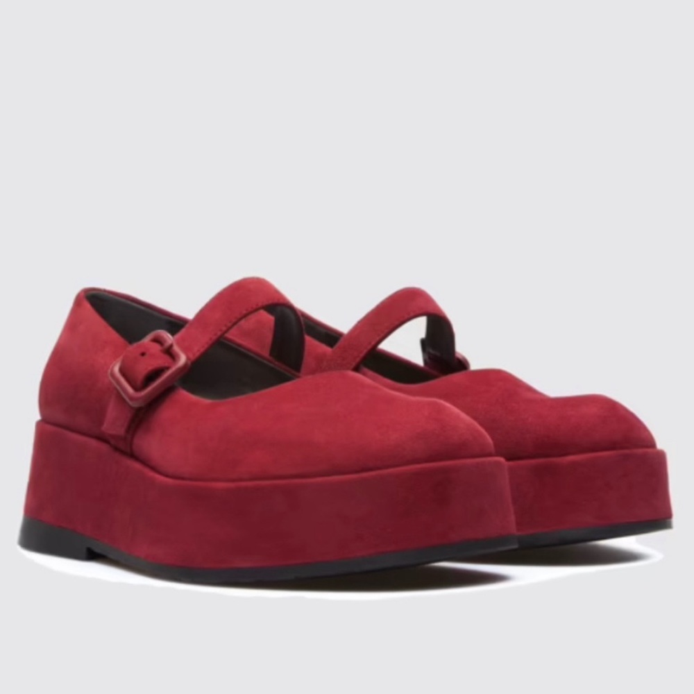 Camper Wilma Platform Mary Jane - DRACULA red